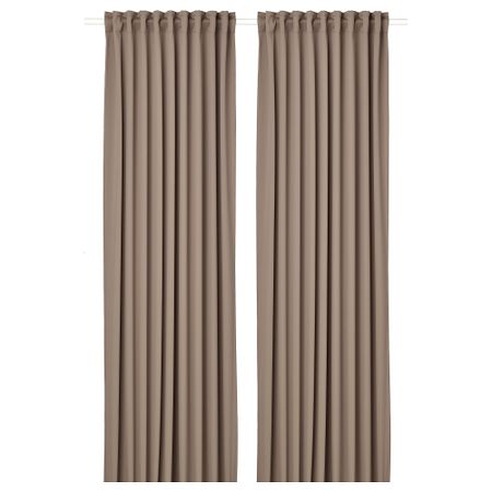 Затемняющие гардины, 2 шт., 145x300 см, серый-коричневый IKEA MAJGULL МАЙГУЛЛ 104.881.18