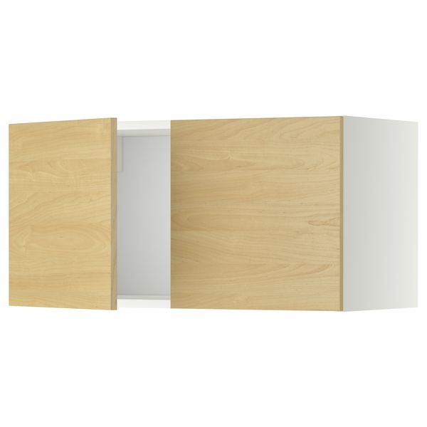 Навесной шкаф с 2 дверями МЕТОД, белый, Тингсрид береза (80x40 см) - схема-чертеж с размерами