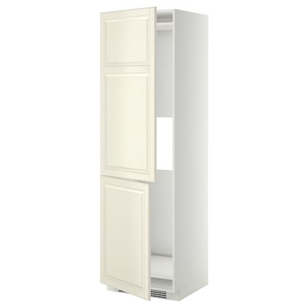 METOD Выс шкаф д/холодильн или морозильн - белый/Bodbyn белый с оттенком 60x60x200 см