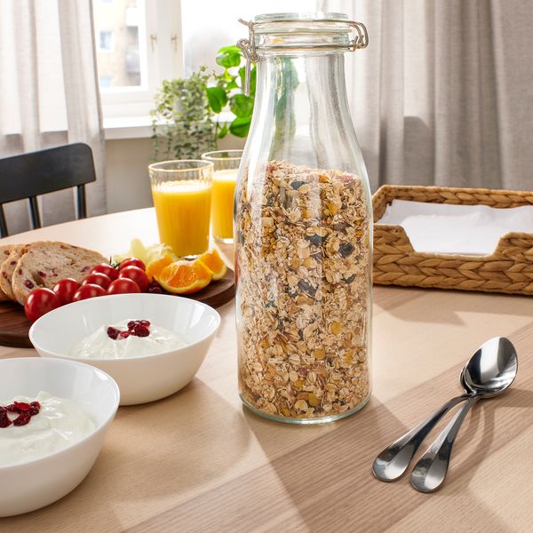 Банка с крышкой, в форме бутылки, прозрачное стекло, 1.4 л IKEA KORKEN КОРКЕН 505.413.74 - фото 3