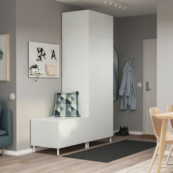 Гардероб с 6 дверями, белый/Фоннес белый 160x57x231 см IKEA OPPHUS ОПХУС 494.243.28 - схема-чертеж с размерами