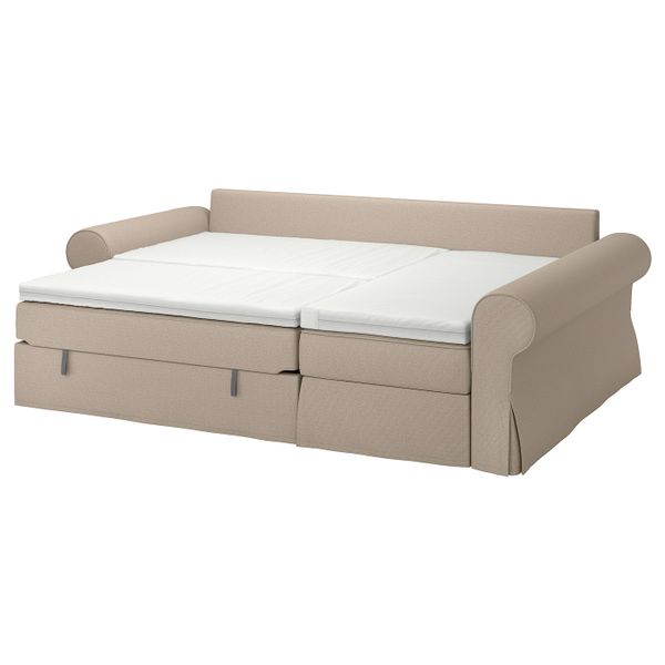 Диван-кровать с козеткой, Хильте бежевый IKEA БАККАБРУ 792.407.14 - фото 2