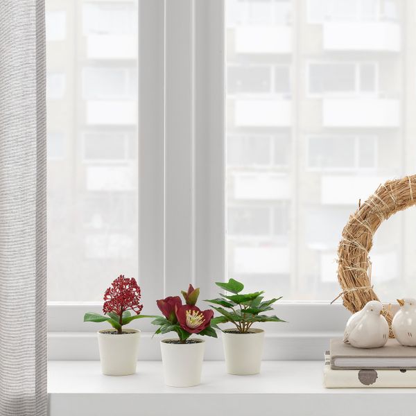 Искусственное растение в горшке,3шт, для дома, улицы зеленый/красный 6 см IKEA FEJKA ФЕЙКА 304.966.31 - фото 2