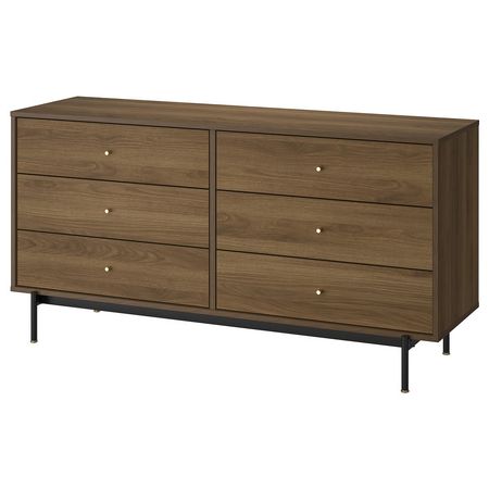 RÅDMANSÖ Комод с 6 ящиками - коричневый под грецкий орех 159x48x81 см