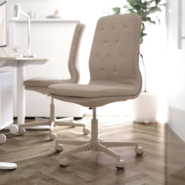 Конференц-стул, на колесиках, Naggen бежевый IKEA MULLFHATTEFJÄLL ХАТТЕФЬЕЛЛЬET МУЛЛЬФЬЕЛЛЕТ 004.724.91 - фото 3