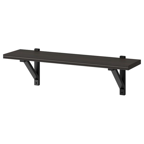 Полка навесная, коричнево-чёрный, черный, 80x22 см IKEA БЕРГСХУЛЬТ / ЭКБИ ВАЛЬТЕР 092.906.89 - схема-чертеж с размерами