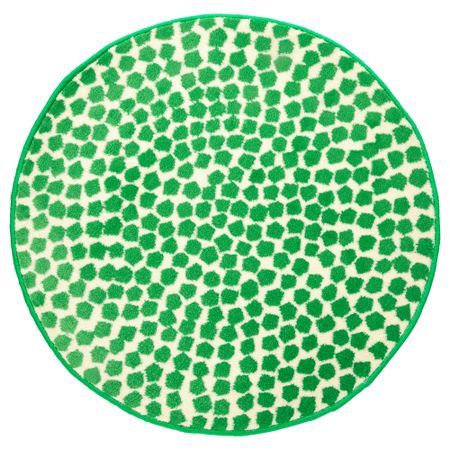 Ковер, короткий ворс ФЛОНГ, белый, зеленый (80 см)