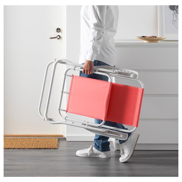 Кресло с регулируемой спинкой ХОМЭ, складной, светло-красный - фото 2