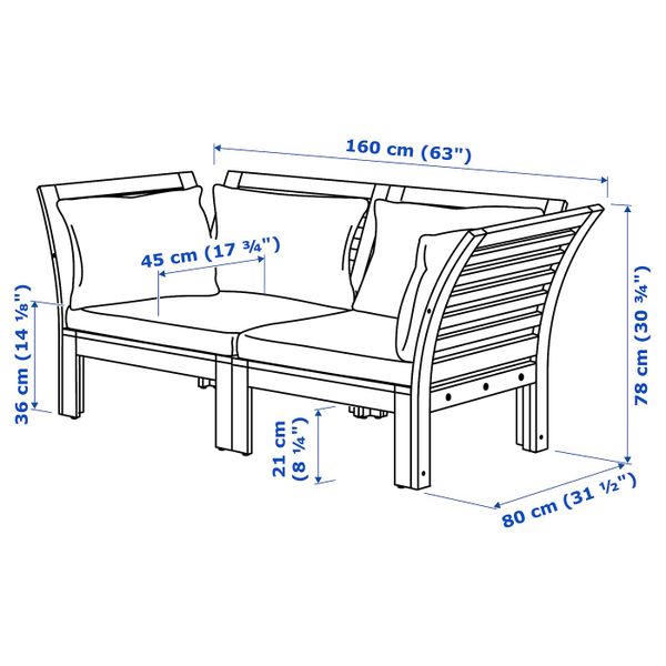 IKEA в интерьере - схема-чертеж с размерами