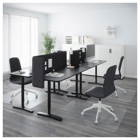 Стол, комбинация БЕКАНТ, черно-коричневый, черный (280x120 см)