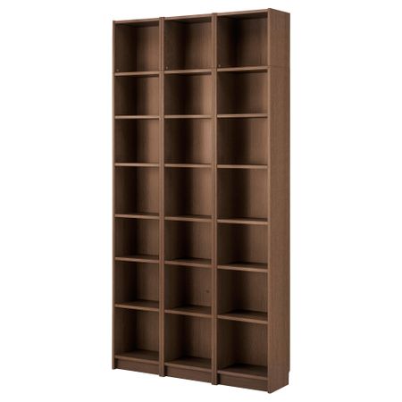 Стеллаж, 120x28x237 см, коричневый ясеневый шпон IKEA BILLY БИЛЛИ 291.559.11