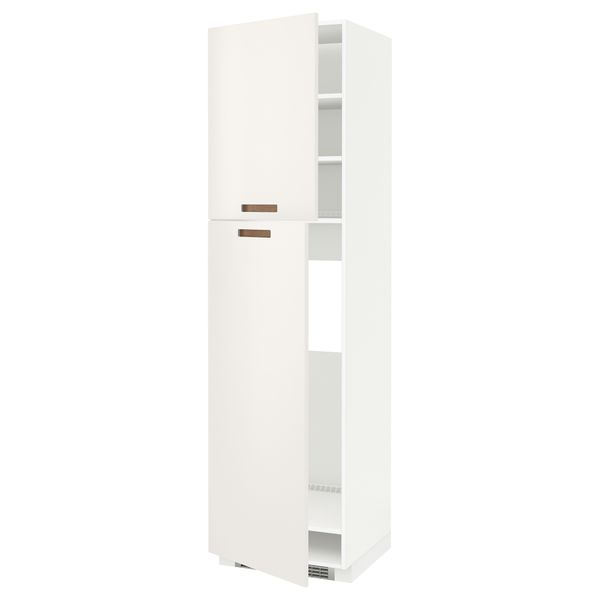 Высокий шкаф для холодильника, 2 дверцы МЕТОД, белый, Мэрста белый - схема-чертеж с размерами