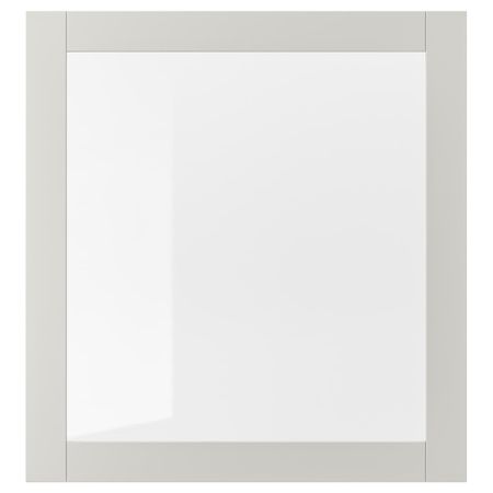 Стеклянная дверь, светло-серый, прозрачное стекло, 60x64 см IKEA СИНДВИК 503.639.94
