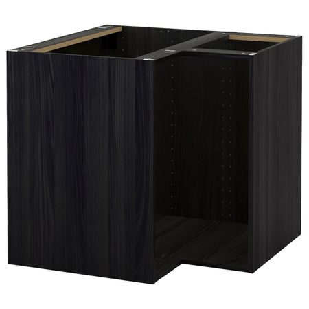 Каркас напольного шкафа углового, под дерево черный 88x88x80 см IKEA МЕТОД 603.679.44