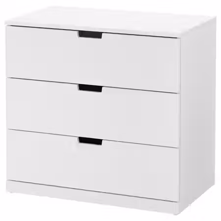 NORDLI Комод с 3 ящиками - белый 80x76 см