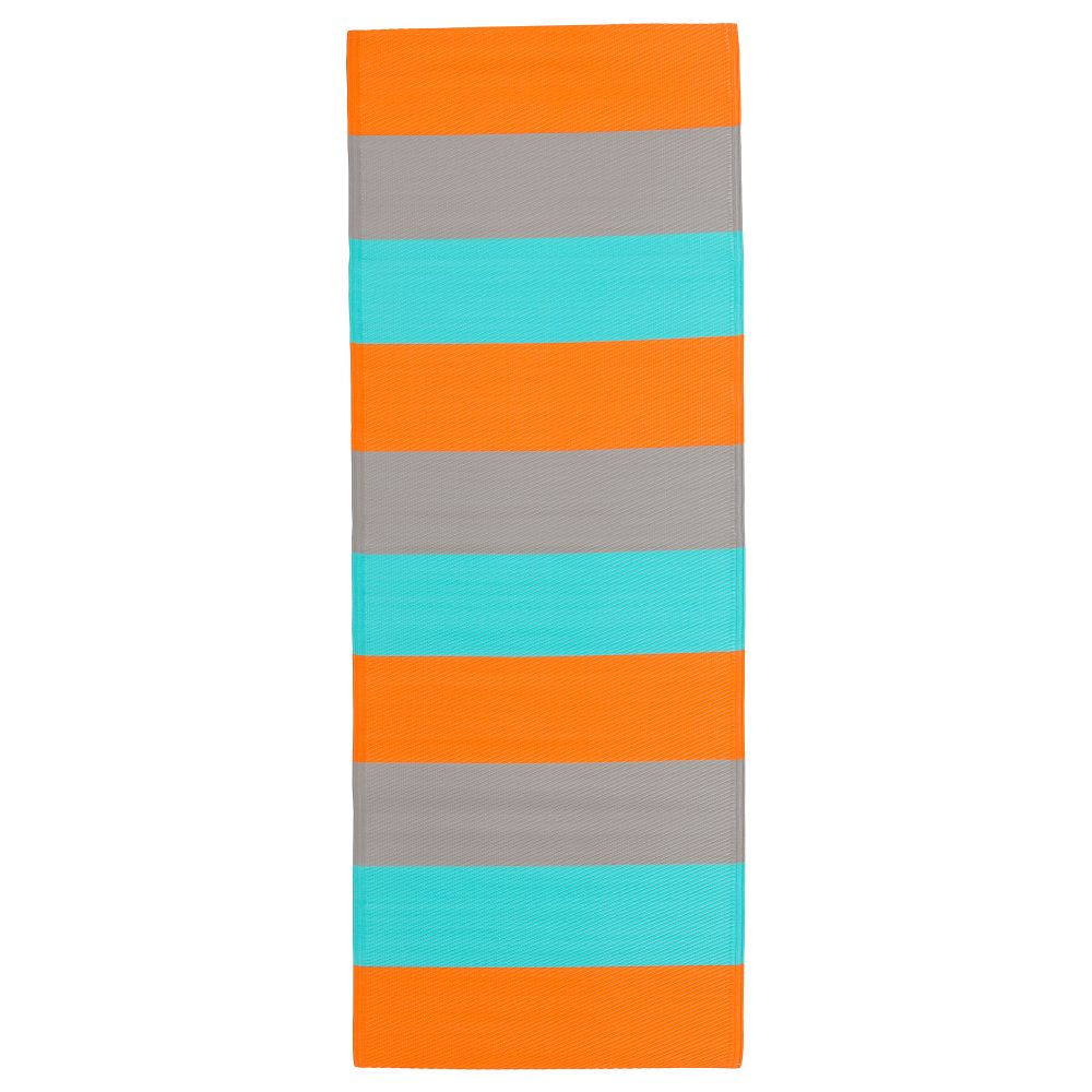 Ковер безворсовый, для дома/улицы СОММАР 2018, в полоску, оранжевый (75x200 см) - фото 1