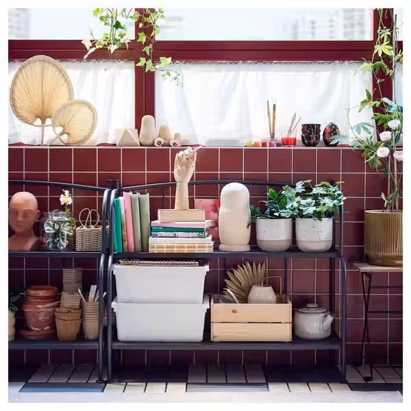 LÄCKÖ Стеллаж - серый для сада/для дома 92x76 см - фото 4