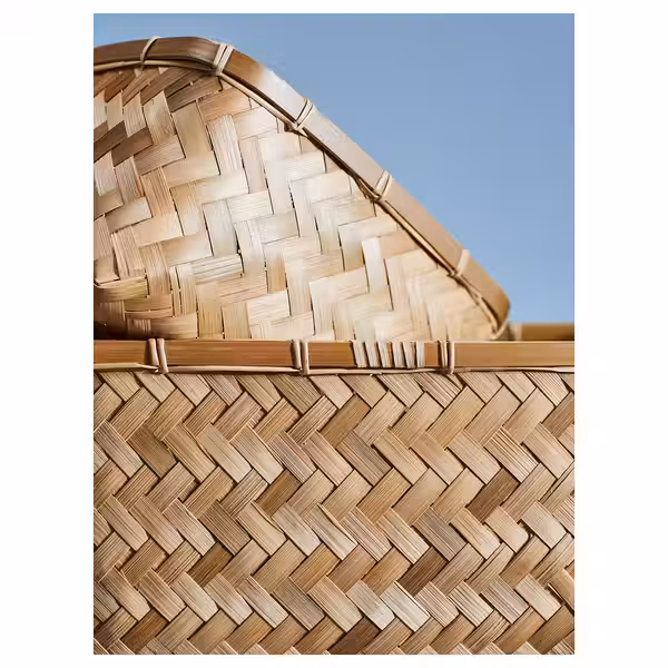 MJÖLKKANNA МЬЁЛККАННА Корзина - бамбук 18x25x14 см - схема-чертеж с размерами