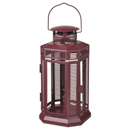 Фонарь для формов свечи, для дома, улицы, 28 см, коричнево-красный IKEA ENRUM ЭНРУМ 205.480.89
