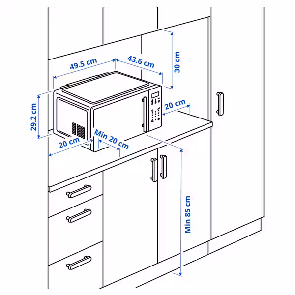 IKEA, дополнительный ракурс - схема-чертеж с размерами