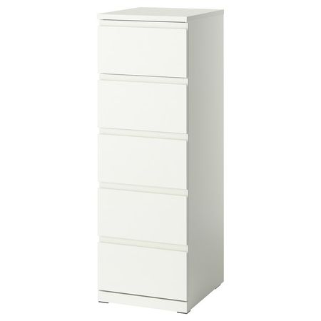 STORKLINTA Комод с 5 ящиками - белый 40x50x120 см