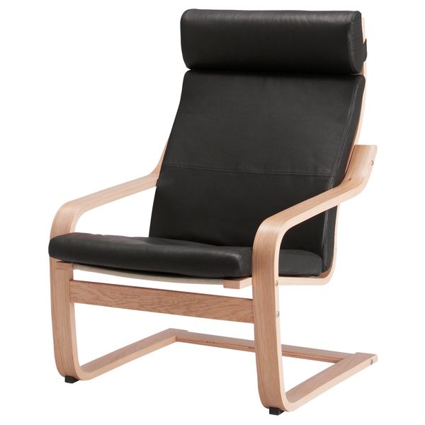Кресло ПОЭНГ, дубовый шпон, Смидиг черный - фото 1