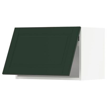 Навесной горизонтальный шкаф, белый/Будбин темно-зеленый 60x40 см IKEA METOD МЕТОД 093.938.66