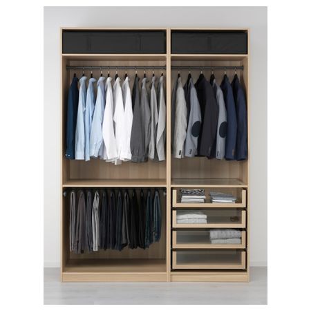 Гардероб, под беленый дуб, 175x58x236 см IKEA ПАКС 791.285.62