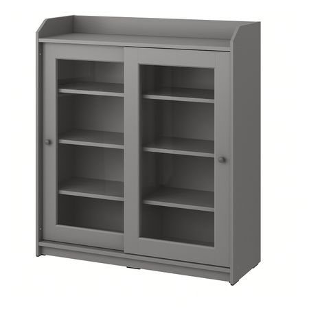 Шкаф-витрина, серый 105x116 см IKEA HAUGA ХАУГА 704.150.77