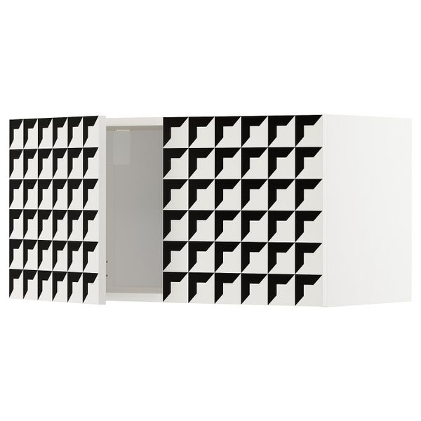 Навесной шкаф с 2 дверями, белый, Иттербин с печатным рисунком 80x40 см IKEA МЕТОД 692.870.52 - схема-чертеж с размерами