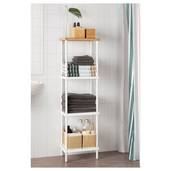 Стеллаж ДИНАМ, белый, рисунок бамбука (40x27x136 см) - фото 3