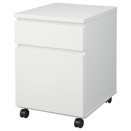 Тумба с ящиками на колесах МАЛЬМ, белый (42x51 см)