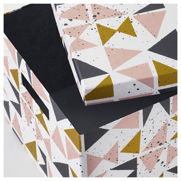 Коробка с крышкой ТЬЕНА, белый черный, розовый (25x35x20 см) - фото 2