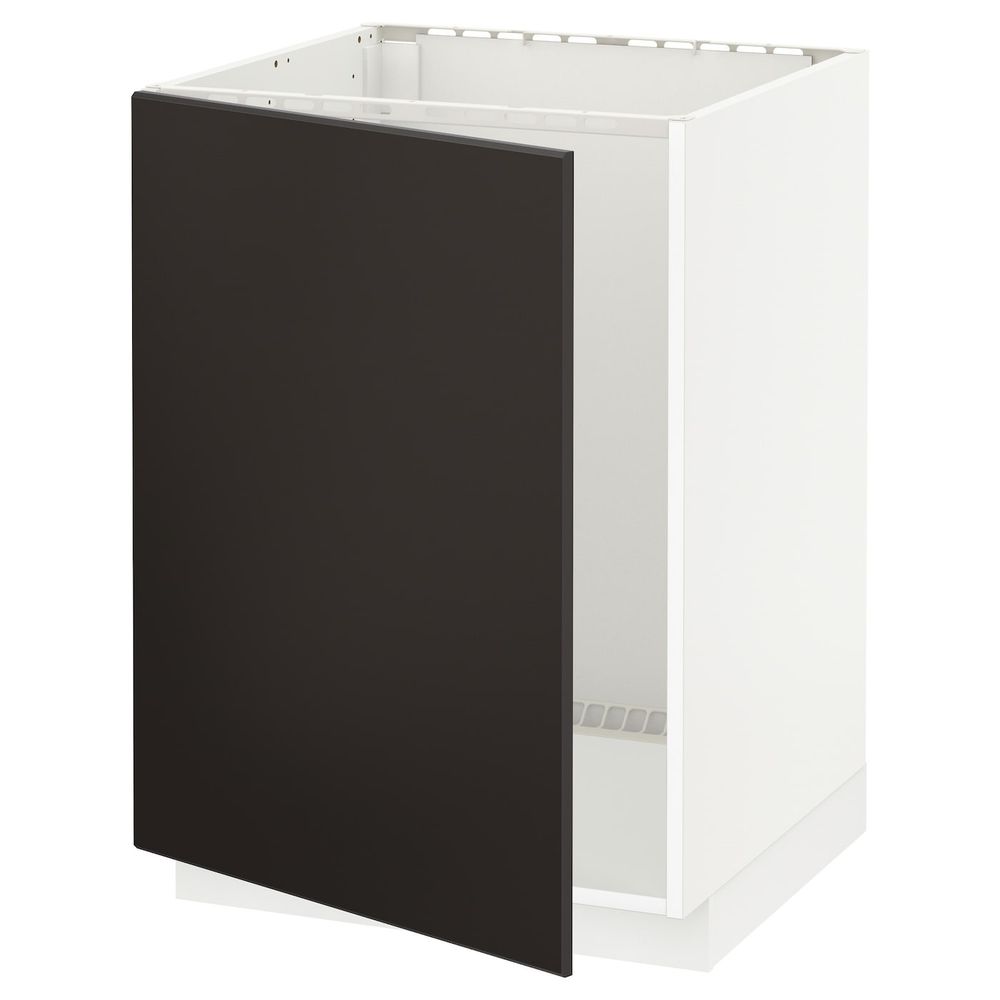 Напольный шкаф для раковины, белый/Кунгсбакка антрацит 60x60 см IKEA METOD МЕТОД 392.195.83 - схема-чертеж с размерами