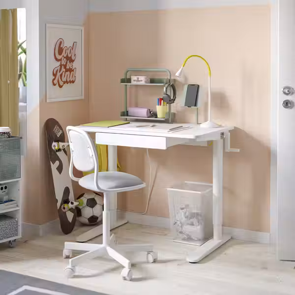 RELATERA Стол-трансформер, комбинация - белый/светлый серо-зеленый 90x60 см - фото 2