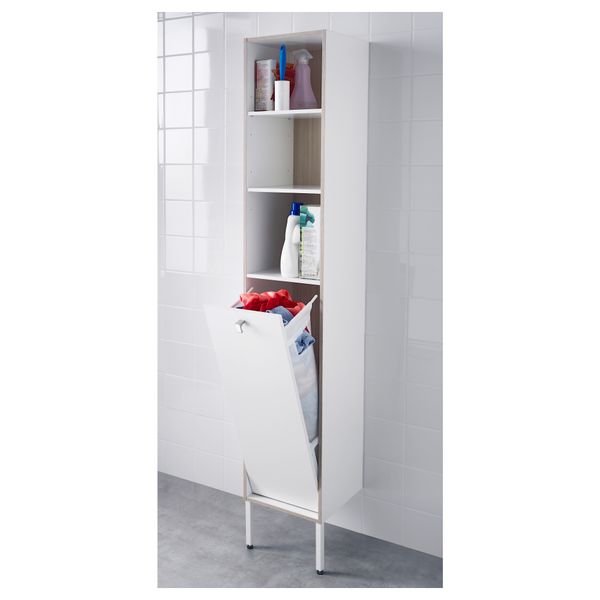 Шкаф ТИНГЕН, белый, под ясень (30x29x177 см) - фото 2