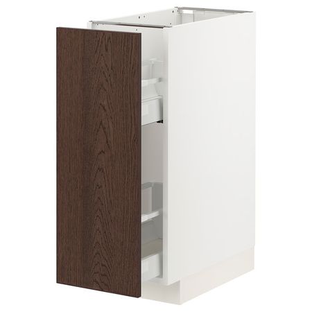 METOD / MAXIMERA Напольный шкаф/выдвижн внутр элем - белый/Sinarp коричневый 30x60 см