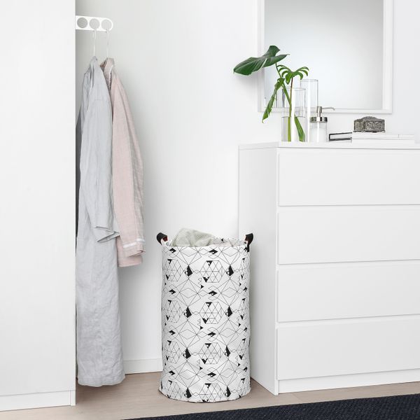 Мешок для белья, белый, черный 60 л IKEA PLUMSA ПЛУМСА 204.531.37 - фото 2