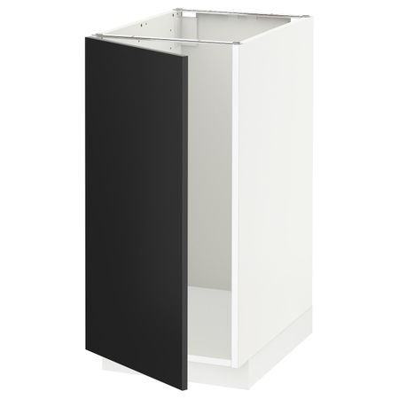 Напольный шкаф для мойки, мусорных конт, белый/Юдевалла антрацит 40x60 см IKEA METOD МЕТОД 292.403.73