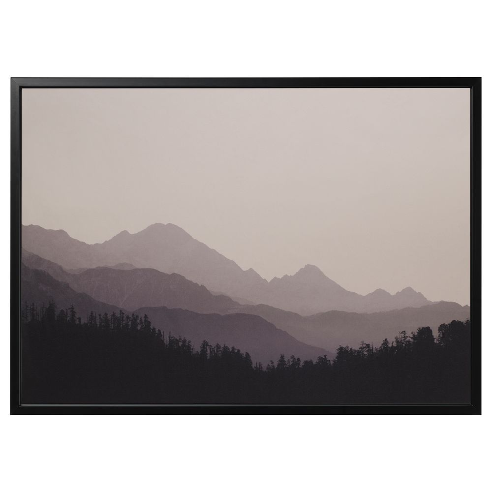 Картина с рамой БЬЁРКСТА, Вершины, черный (140x100 см) - фото 1
