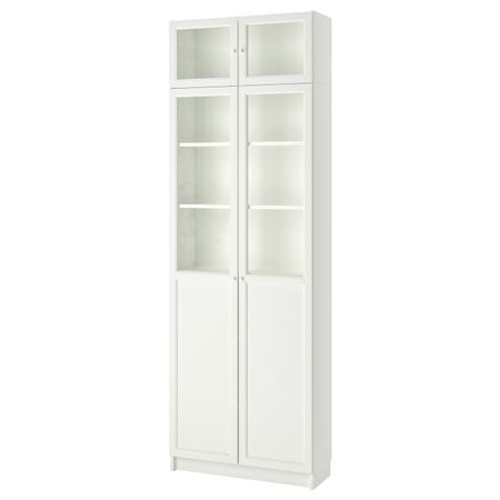 Стеллаж с верхними полками/дверьми, белый 80x30x237 см IKEA BILLY БИЛЛИ 892.873.48