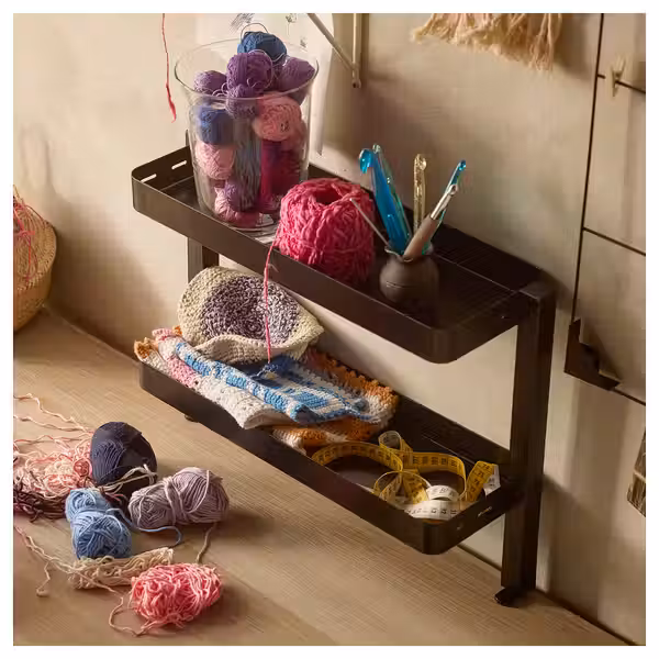 LAGKAPTEN / ADILS Письменный стол - под беленый дуб/чёрный 140x60 см - фото 6