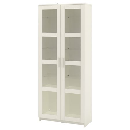 Шкаф-витрина, белый 80x190 см IKEA BRIMNES БРИМНЭС 104.098.90