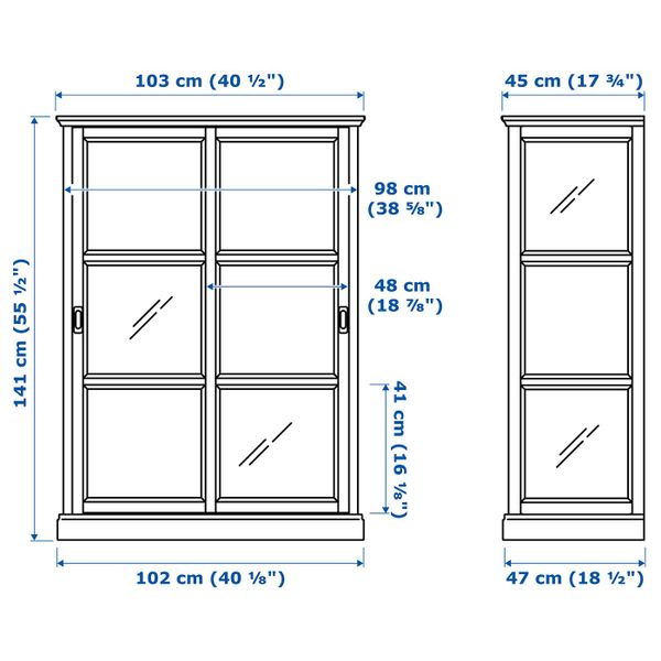 Шкаф-витрина, черная морилка 103x48x141 см IKEA MALSJÖ МАЛЬШЁ 703.833.78 - фото 6