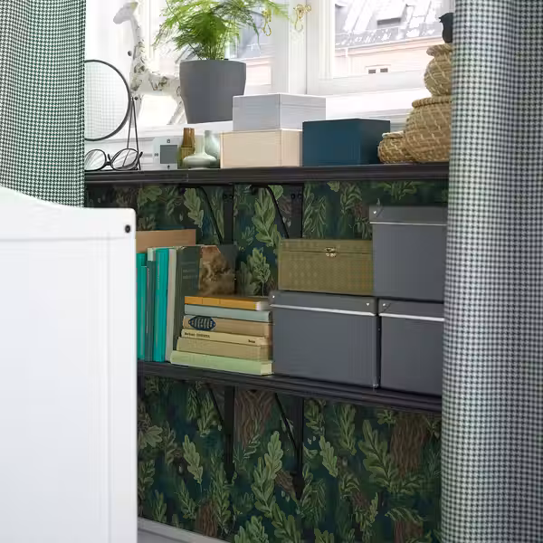 BERGSHULT Полка - коричнево-чёрный 80x20 см - схема-чертеж с размерами