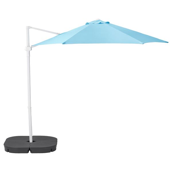 Зонт от солнца с опорой, голубой/Сварто темно-серый 270 см IKEA HÖGÖN ХЁГЁН 893.208.66 - фото 1