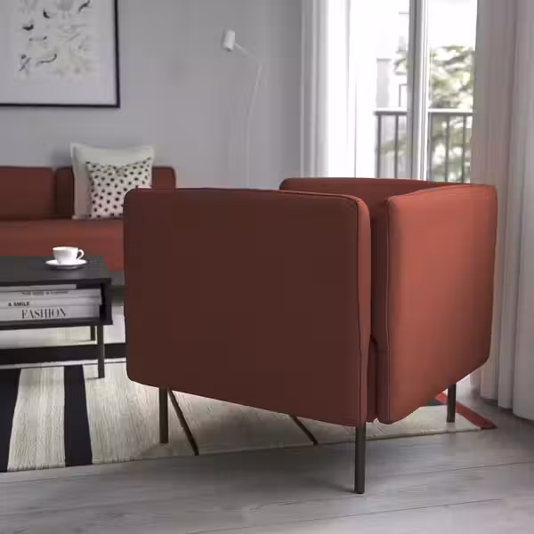 LILLEHEM Кресло - Gunnared/коричнево-красный металлический - фото 3