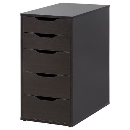 Тумба с ящиками АЛЕКС, черно-коричневый (36x70 см)