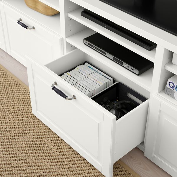 Шкаф для ТВ, комбинированный, стекляные дверцы, белый Смевикен/оствик белый прозрачное стекло 300x42x231 см IKEA BESTÅ БЕСТО - фото 5