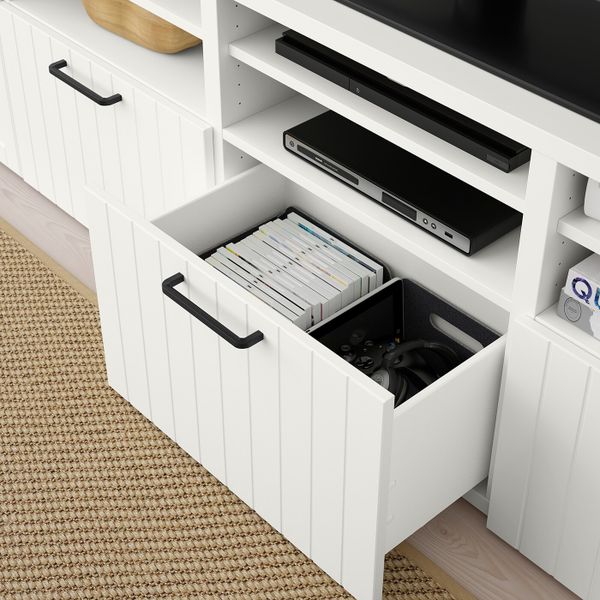 Шкаф для ТВ, комбинированный, стекляные дверцы, белый Суттервикен/Синдвик белый прозрачное стекло 300x42x231 см IKEA BESTÅ БЕСТО - фото 5